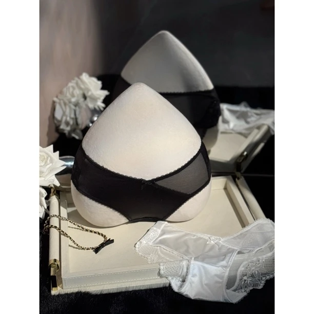 「LA」半寸迷离丨边界系列*蕾丝网纱性感低腰缎面女内裤