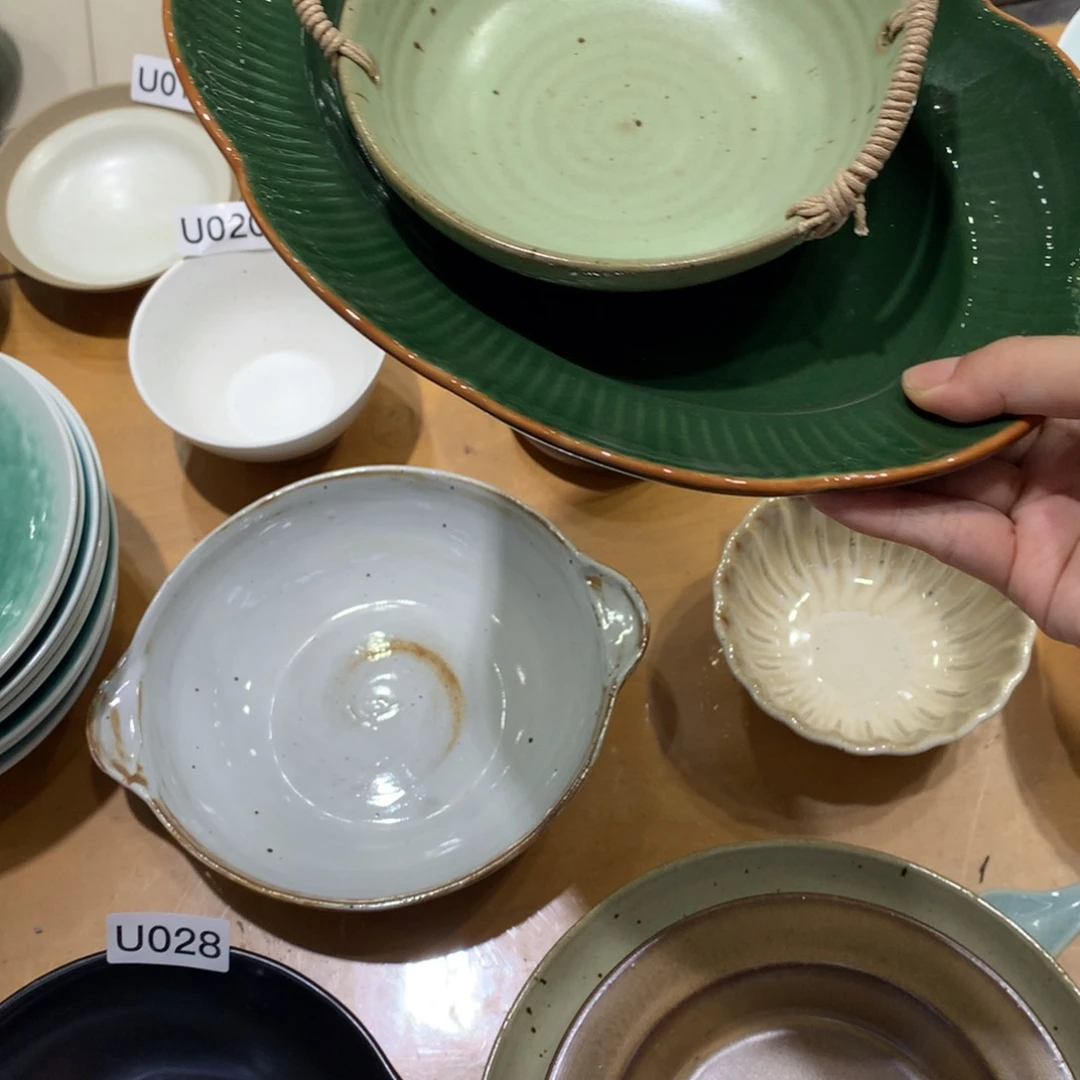 瓷景德镇粗陶复古盘碗微瑕