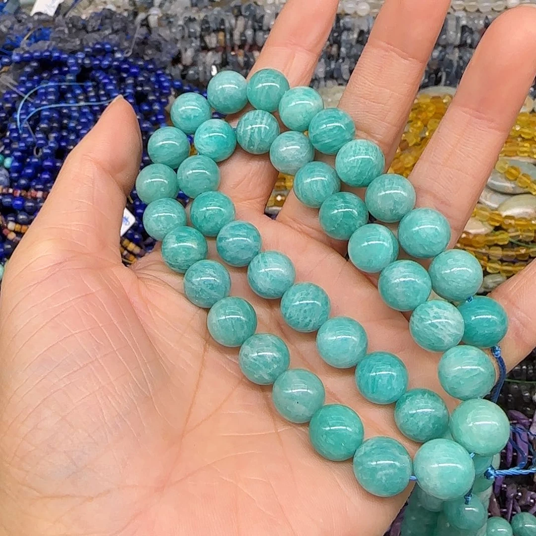 玛瑙/玉髓合金珠宝半成品天河石约10mm一条