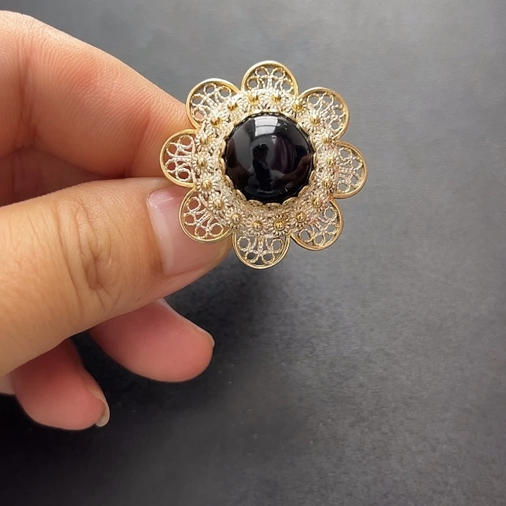 琥珀未镶嵌裸石戒指