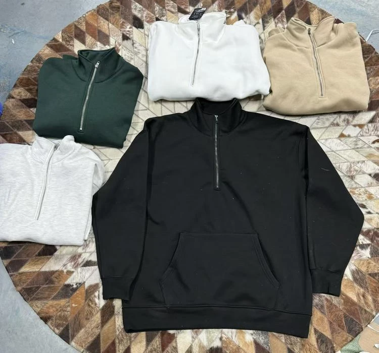 28180-秋冬保暖舒适半拉链潮流纯色卫衣