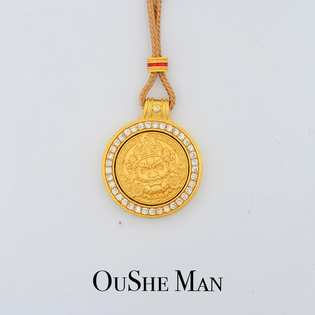 旋转黄财神项链 多样性发货 54922