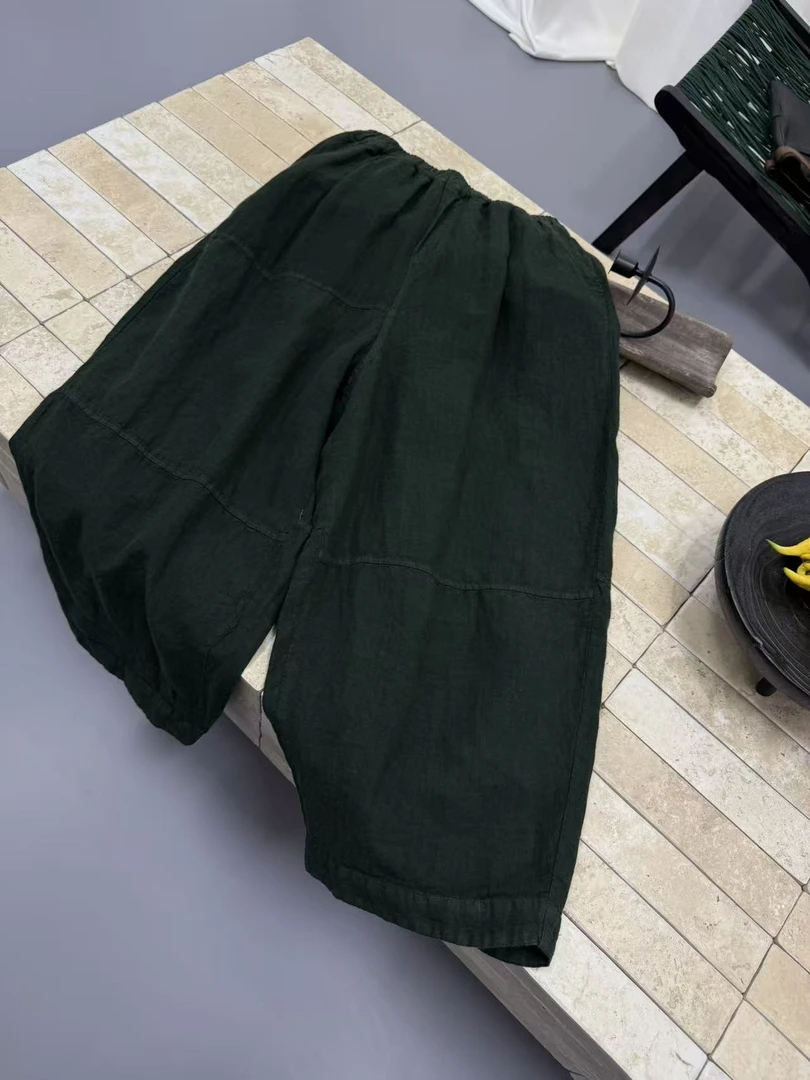 【亚麻裤】设计师款秋冬新款长裤亚麻炒色休闲街头风百搭九分裤