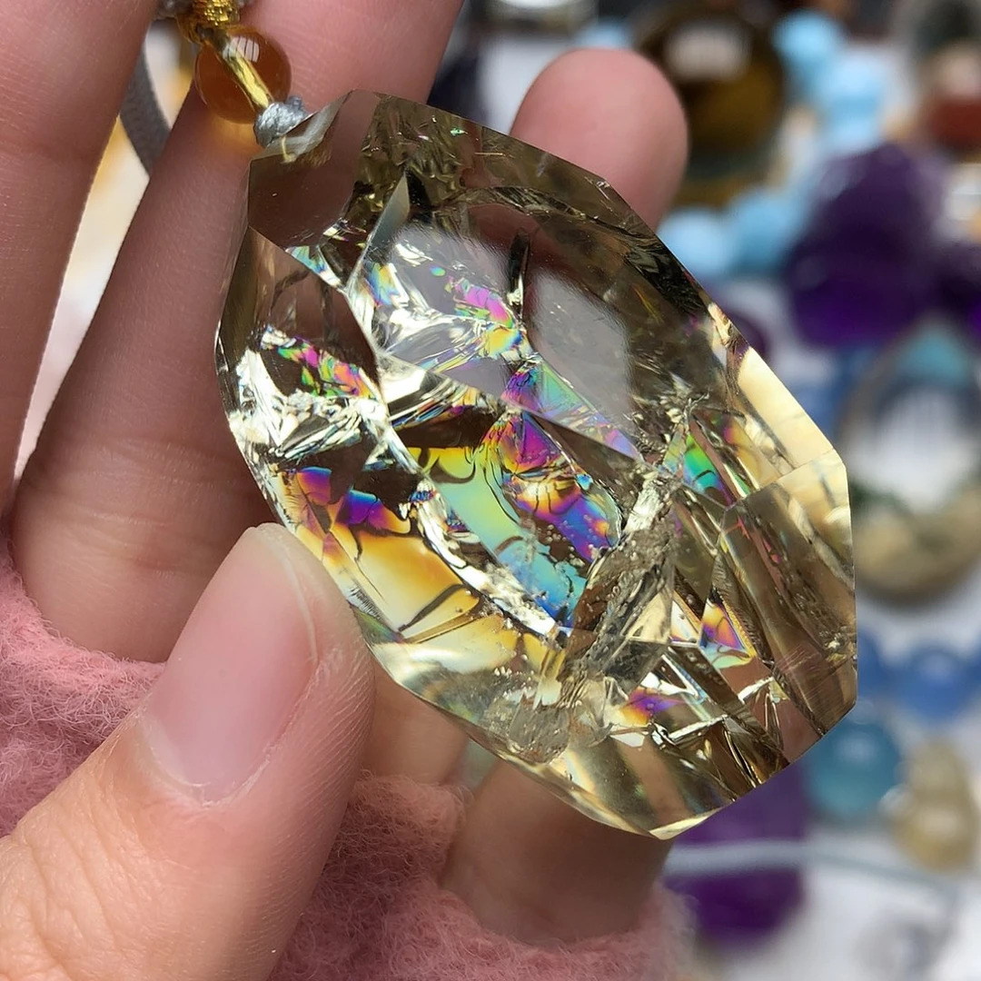 珠宝半成品水晶未镶嵌吊坠