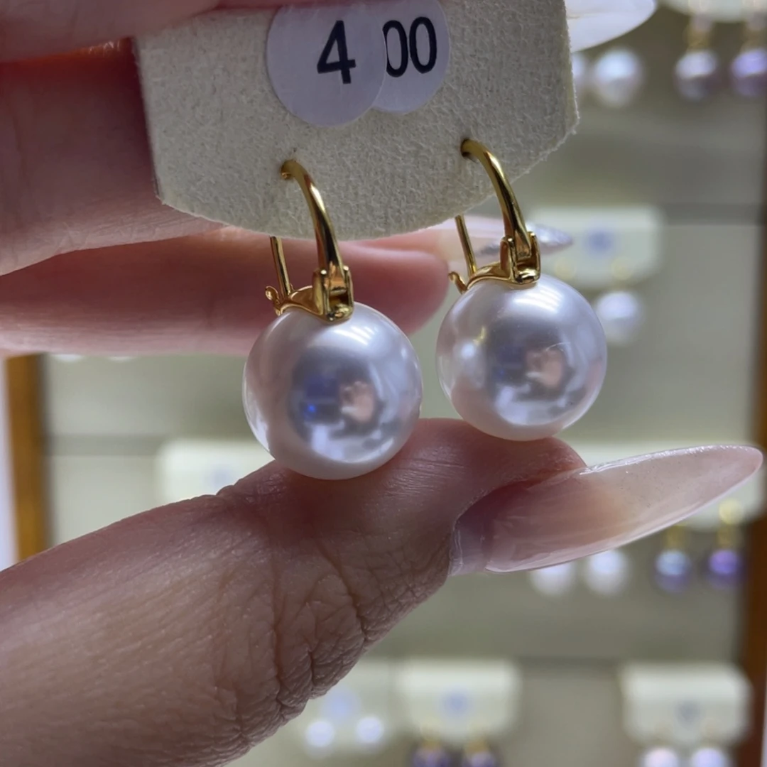 淡水珍珠耳饰银S925镶嵌
