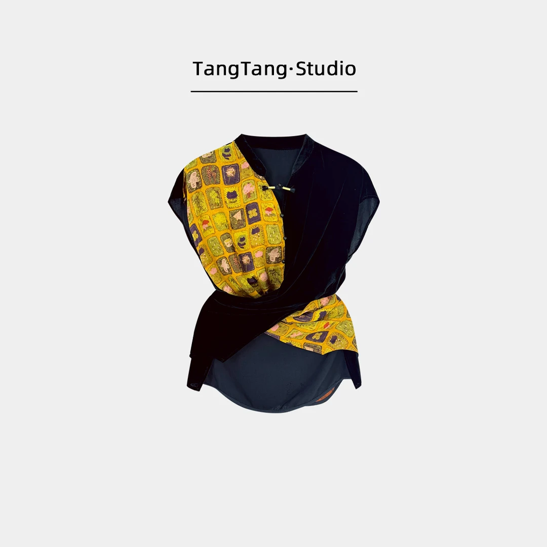 【TangTang·Studio】彩绘真丝上衣高级气质女装气质-128353