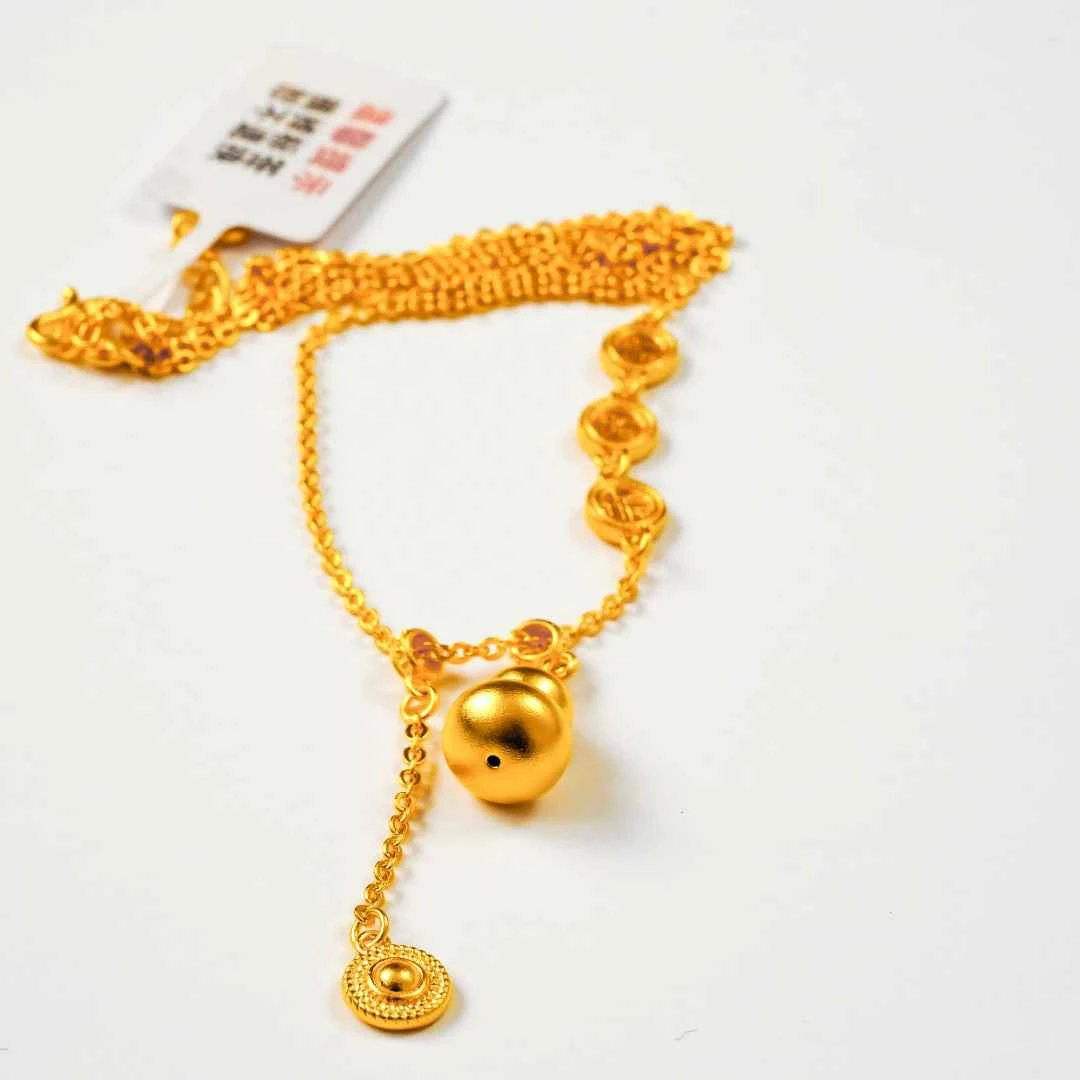 【顿钰珠宝】足金三福葫芦套链