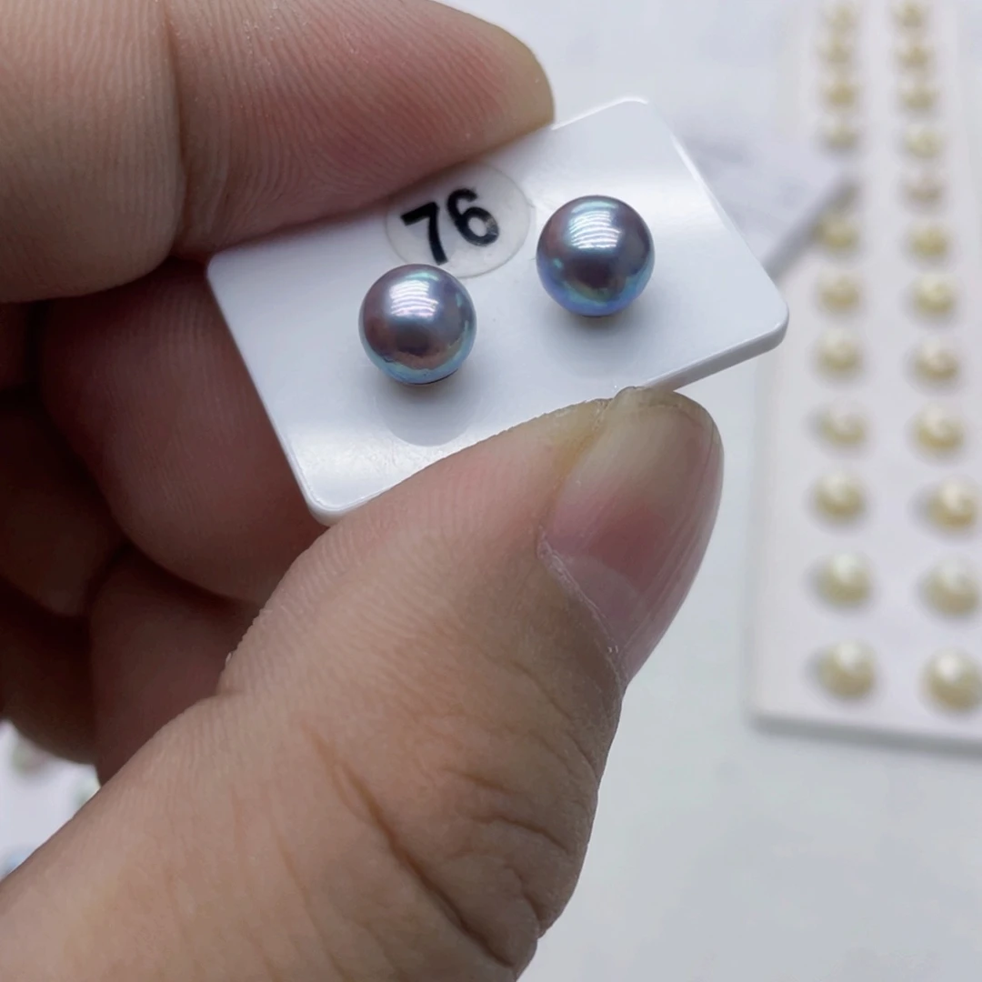 海水珍珠耳饰银S925镶嵌真多麻