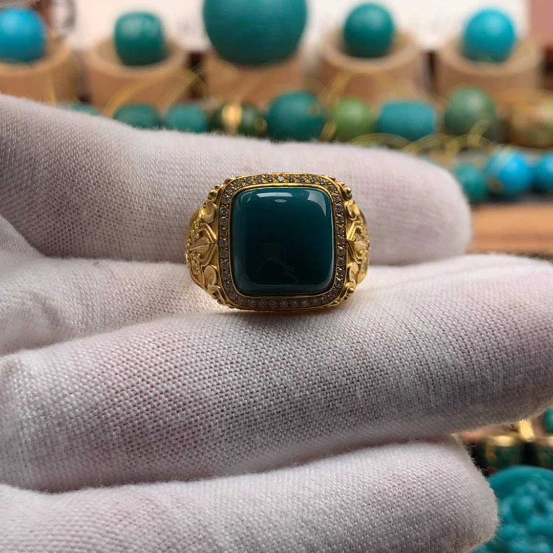 绿松石18K金镶嵌绿松石