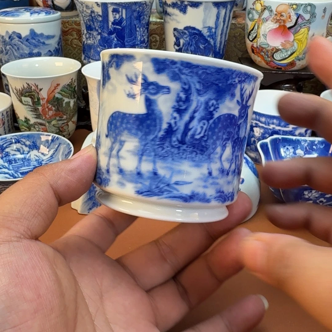 头***家陶杯子景德镇全手工手绘陶瓷