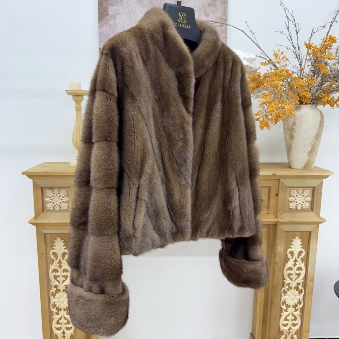 珞媄「流光」25冬季新款轻奢财阀千金水貂皮外套8383
