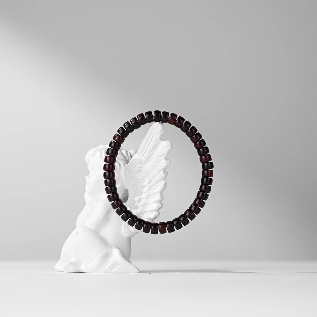 小叶紫檀4*7mm药片珠单圈手串-EFZ2882