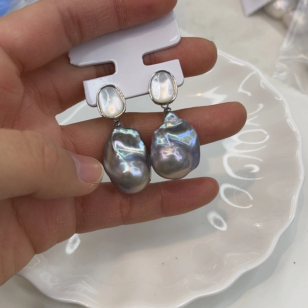 耳饰合金淡水珍珠