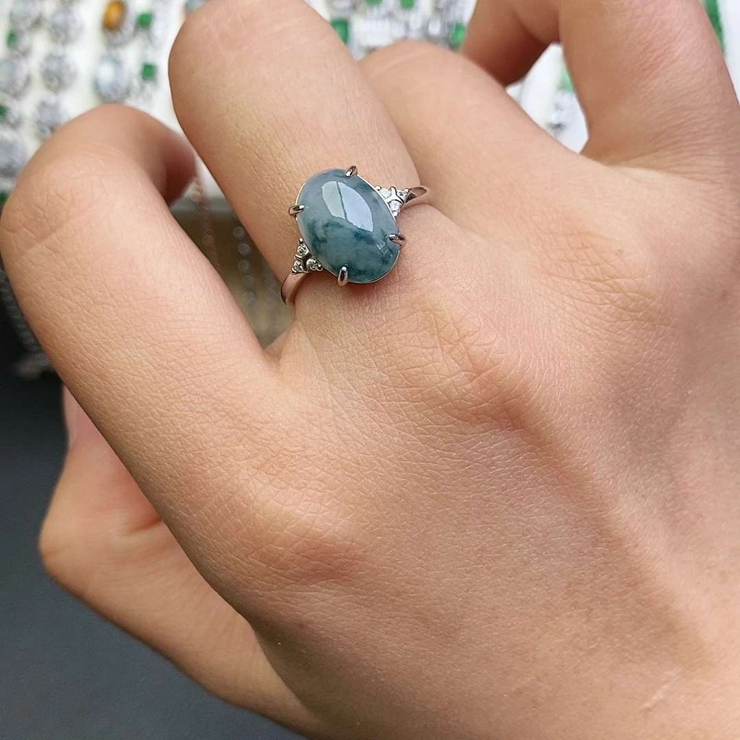 翡翠银S925镶嵌戒指