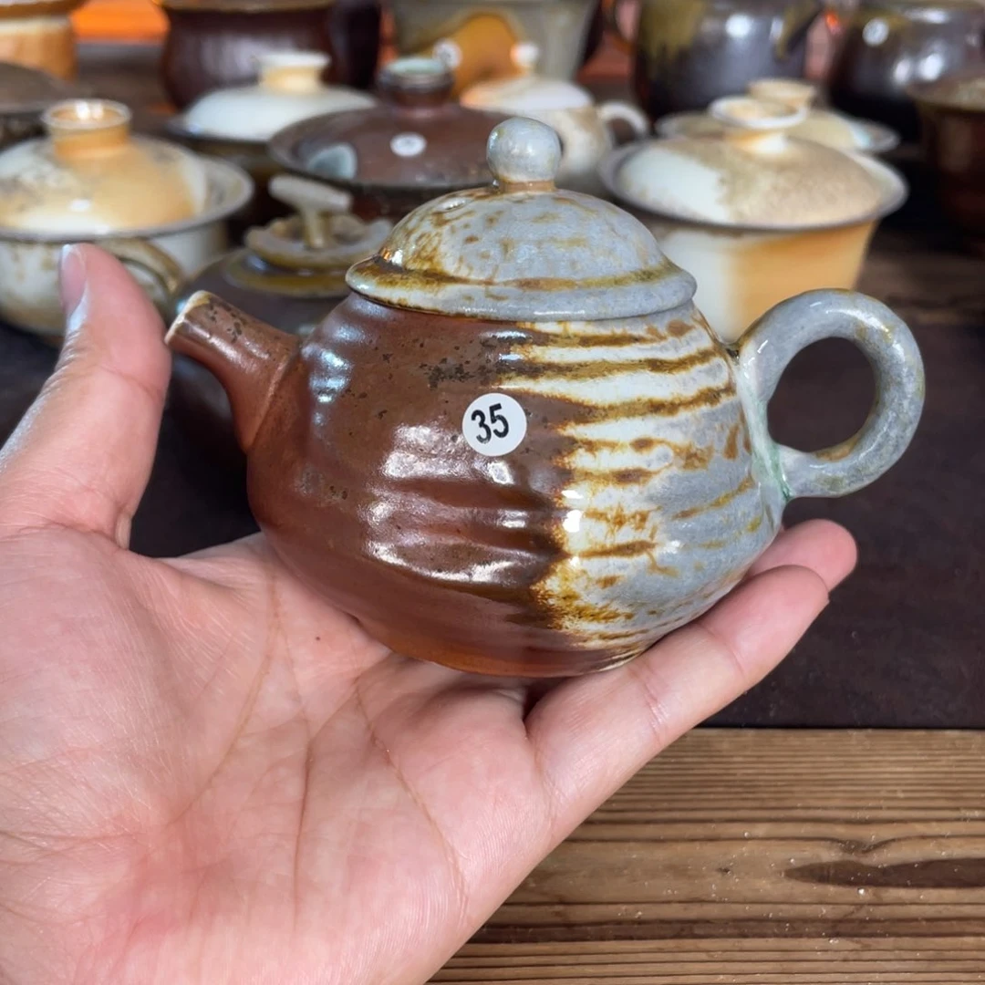 挽*_柴烧。  陶泥。  景德镇。 35壶