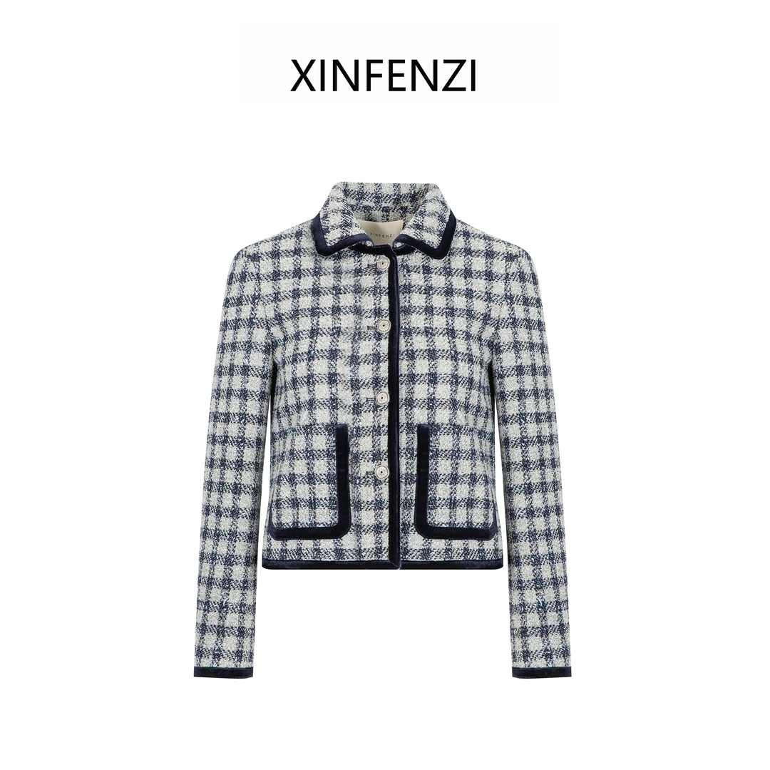 【city walk】XINFENZI 洋气百搭款格子款小香外套 WJK34286
