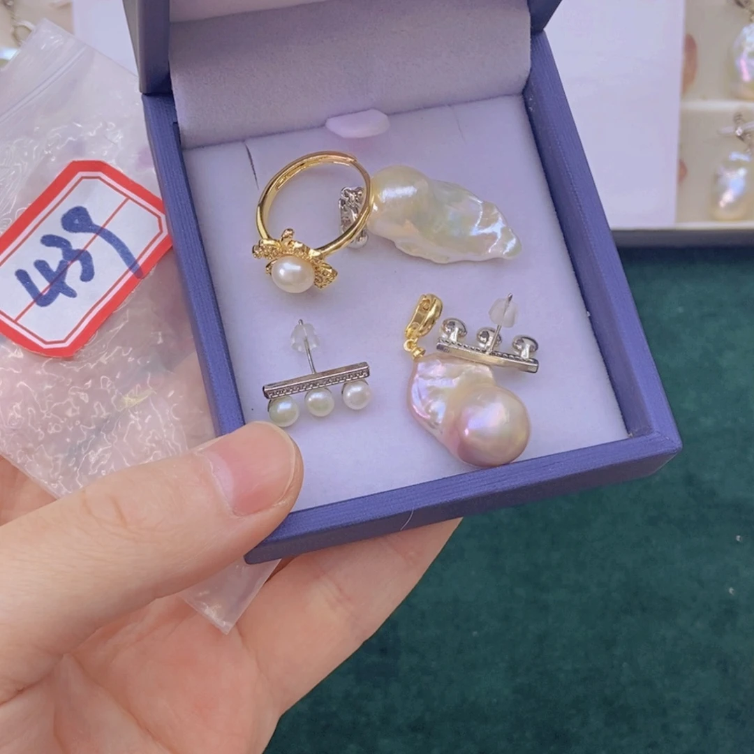 淡水珍珠银S925镶嵌颈饰