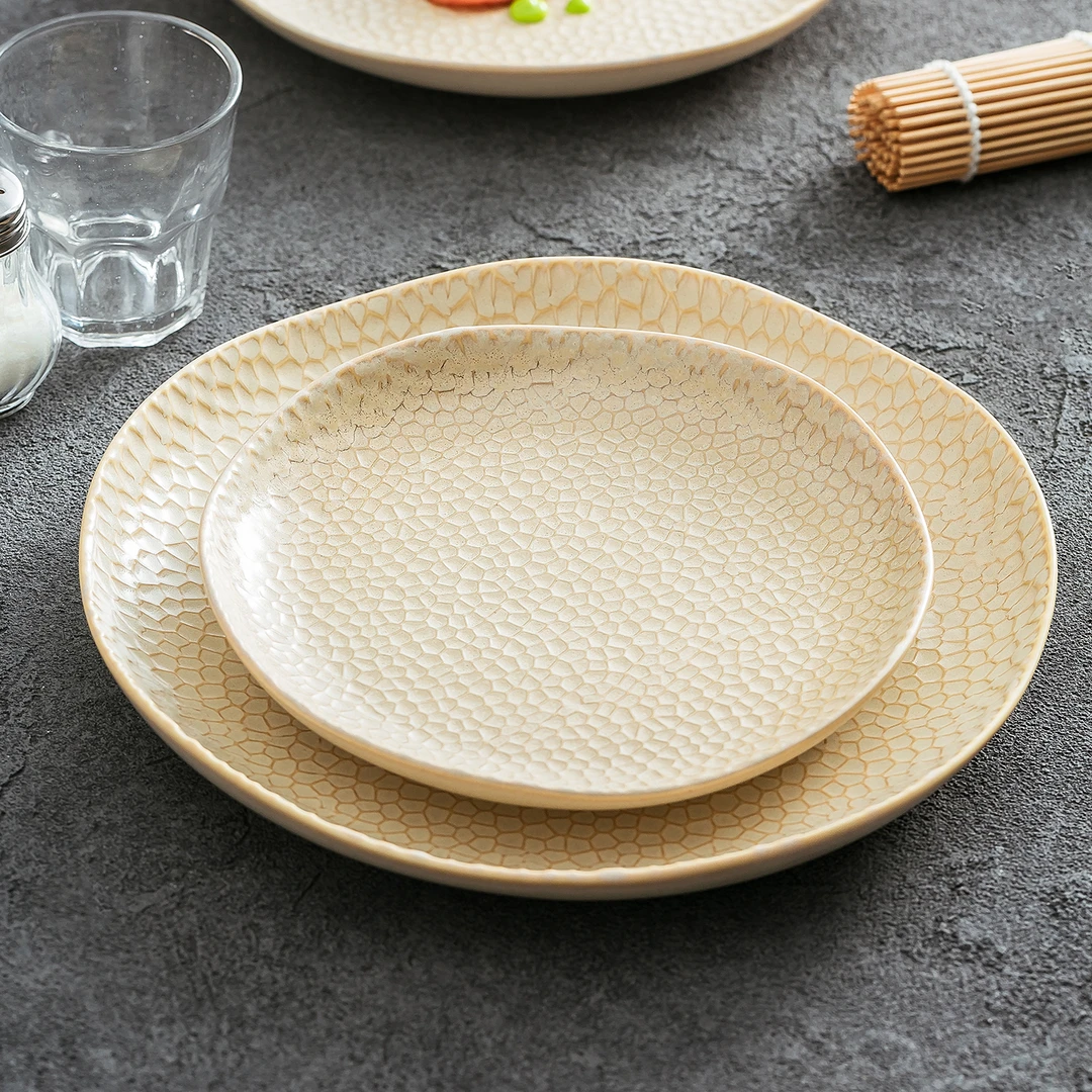 2025新款高级感精致高颜值创意复古分餐厅陶瓷西餐盘沙拉盘甜品盘