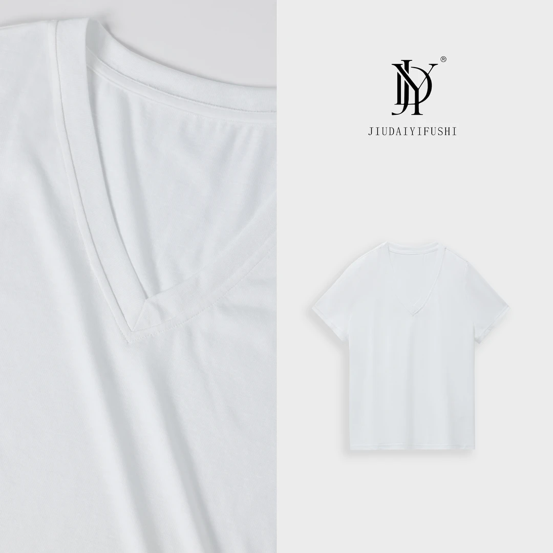 玖黛衣现货【人气王】简约百搭气质V领短袖上衣 TXJ40638