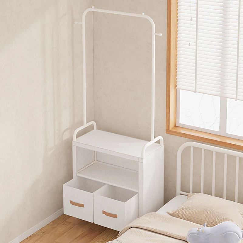 衣架落地挂衣架宿舍防尘衣帽架卧室床头柜带抽屉挂衣收纳柜一体架