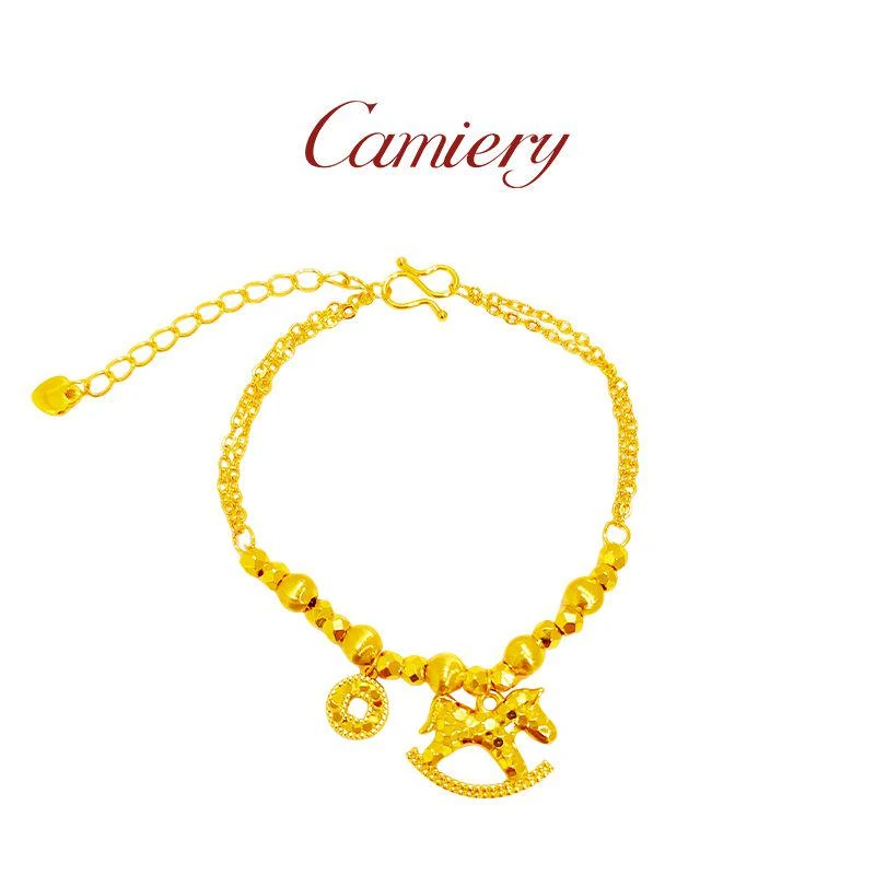 CAMIERY 时尚轻奢新中式木马铜钱手链
