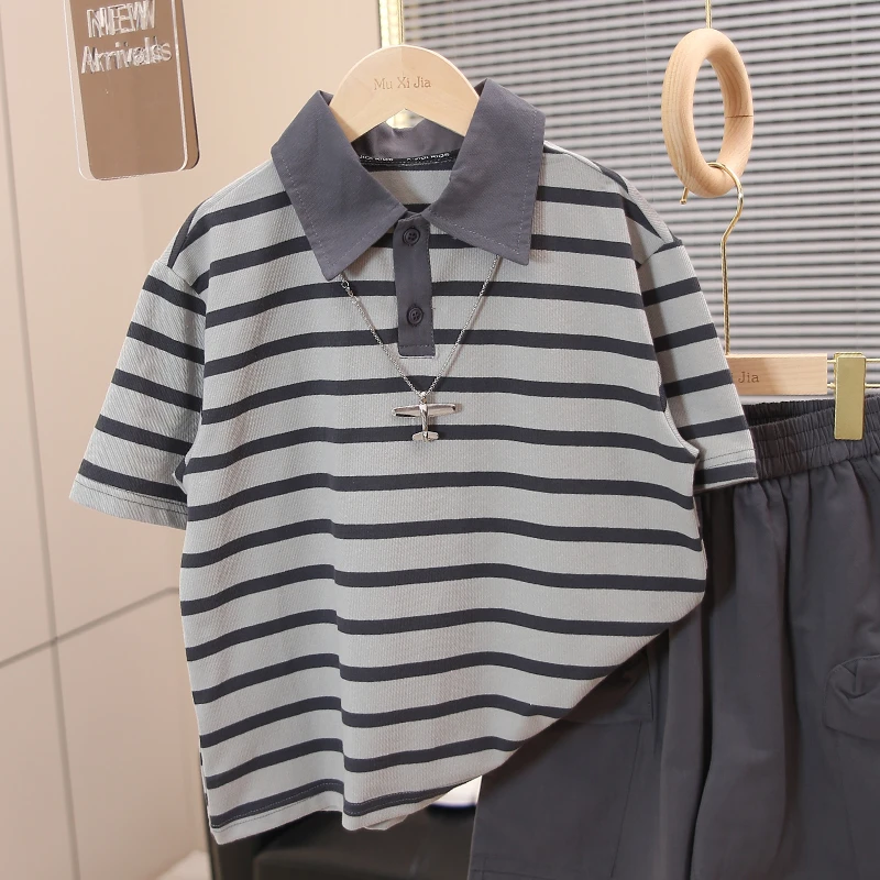 儿童装男童夏装Polo衫短袖2025新款中大童夏季男孩纯棉T恤夏款潮t