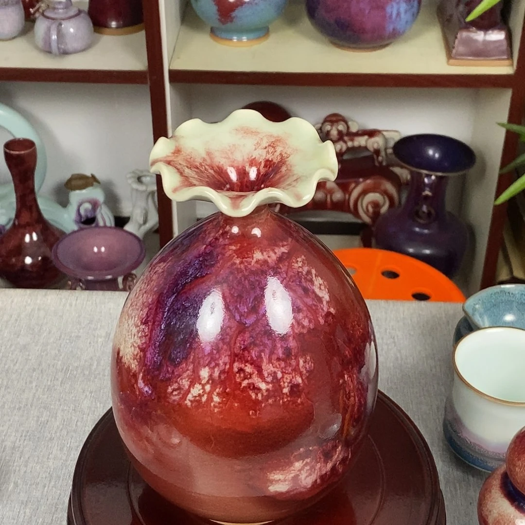 瓶钧瓷花瓶客厅花器煤烧