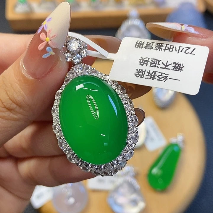 玛瑙/玉髓银S925镶嵌颈饰蛋面