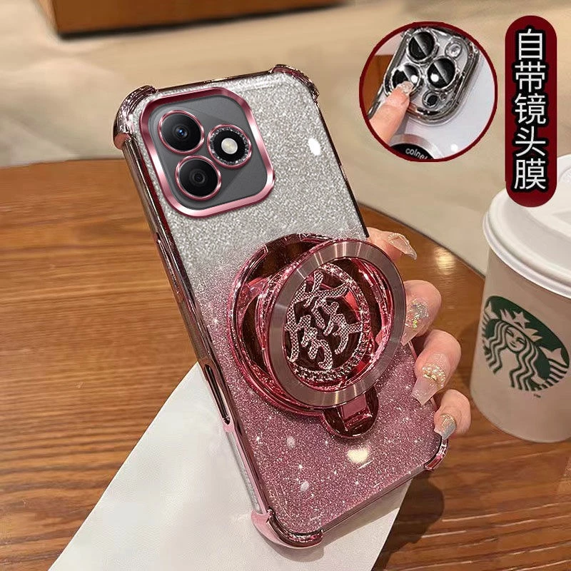 适用荣耀X60gt手机壳AGI-AN00新款发财支架保护套气囊防摔高级感.