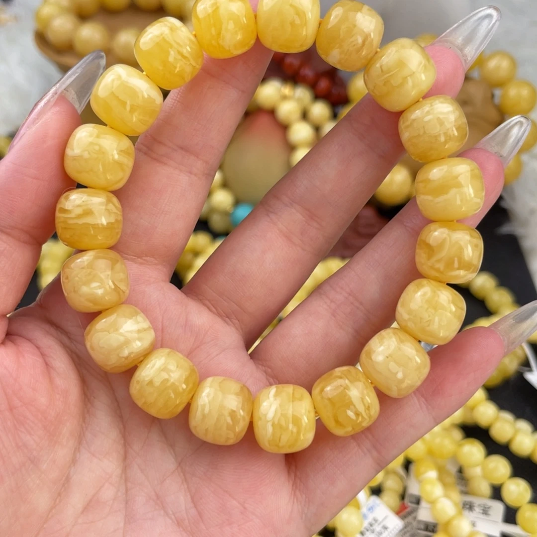 琥珀未镶嵌裸石同料浓蜡虎皮12➕