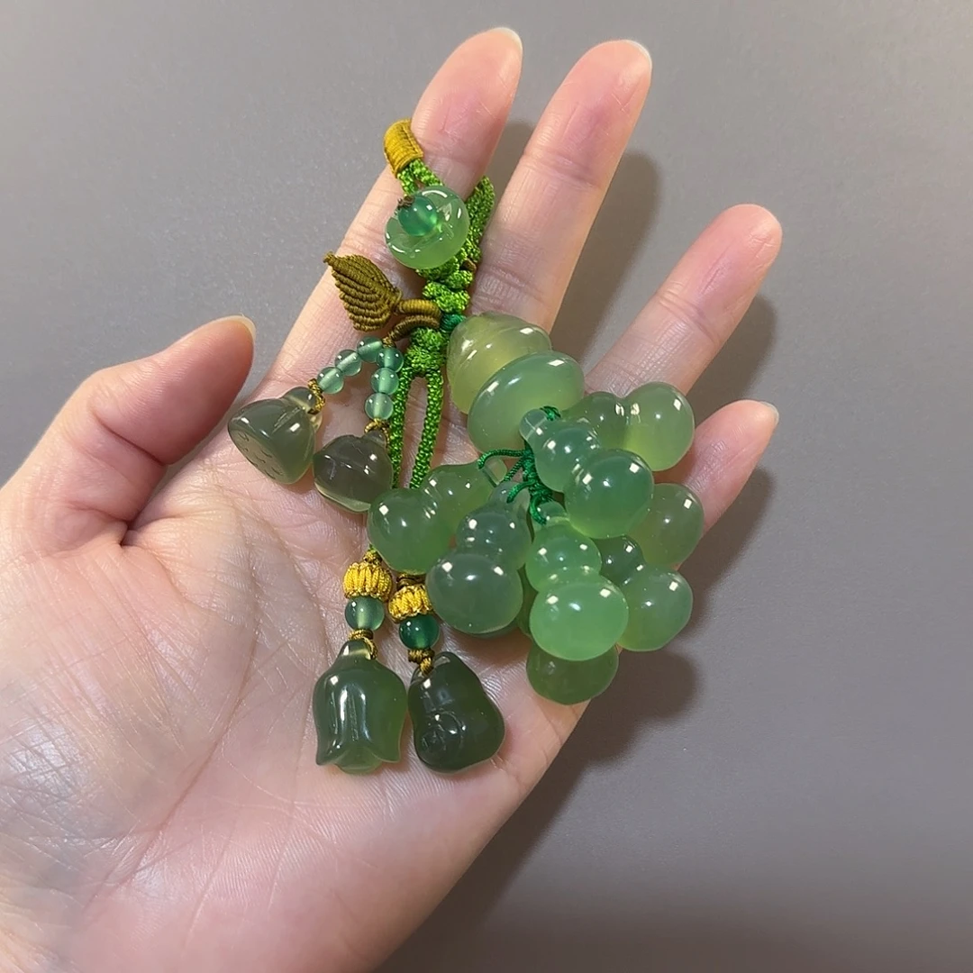 玛瑙/玉髓未镶嵌钥匙挂件