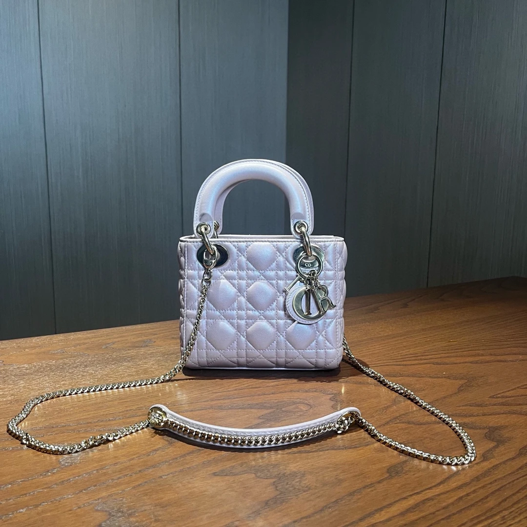 99新 DIOR/迪奥 戴妃三格手提包 尺寸17×15 xs