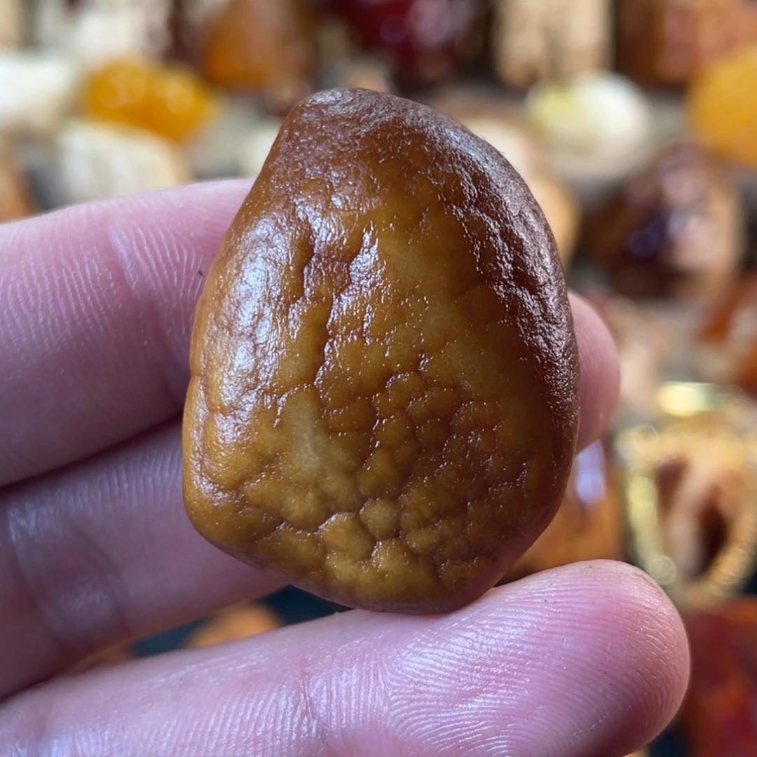 定制琥珀天然蜜蜡脑纹海漂籽