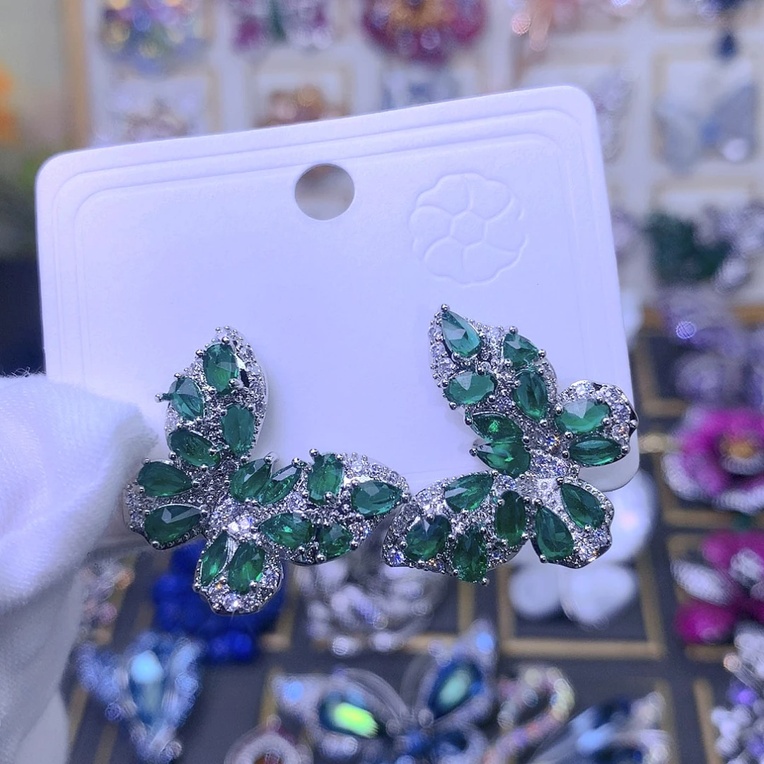 合成立方氧化锆铜耳环