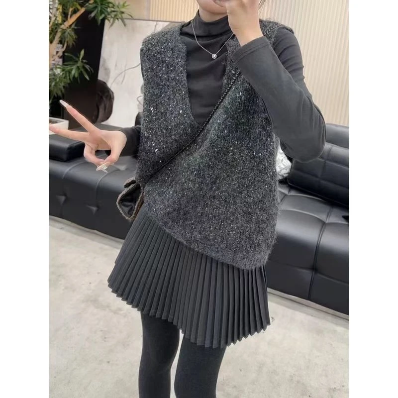 （柚子同款）MZ冬季亮晶晶针织马甲