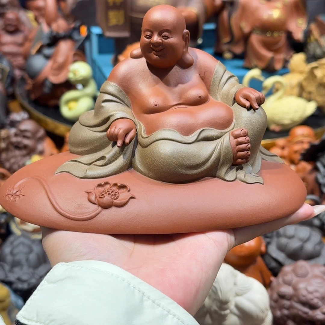 富***哥紫砂茶宠连生福地弥勒佛