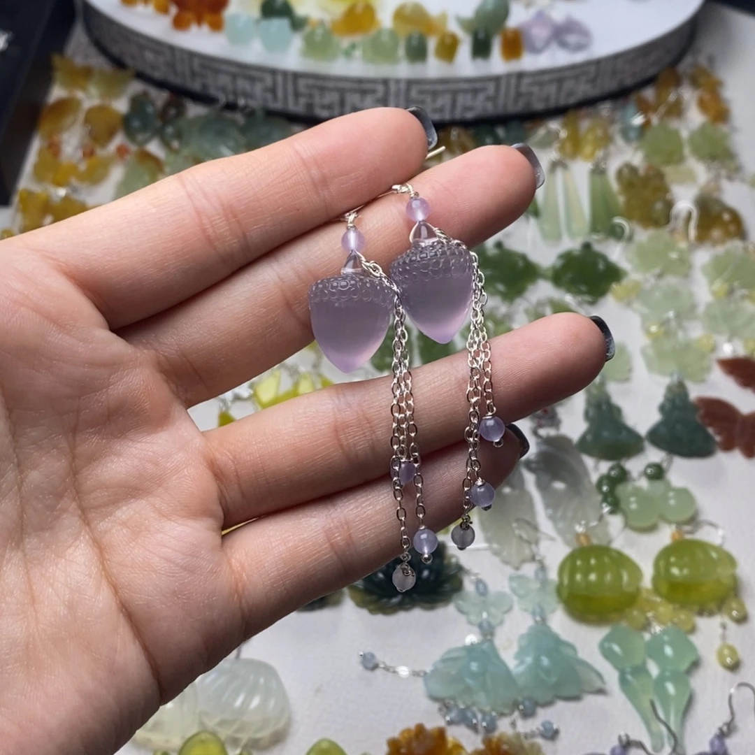 侑***1蛇纹石玉合金耳饰/颈饰