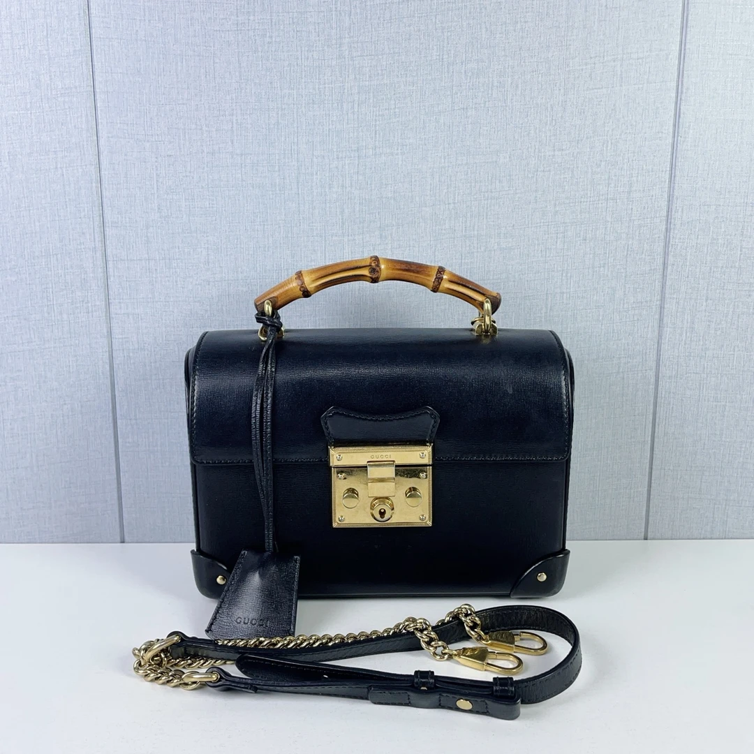 95新 GUCCI/古驰 古驰/Guccipadlock小号竹节包