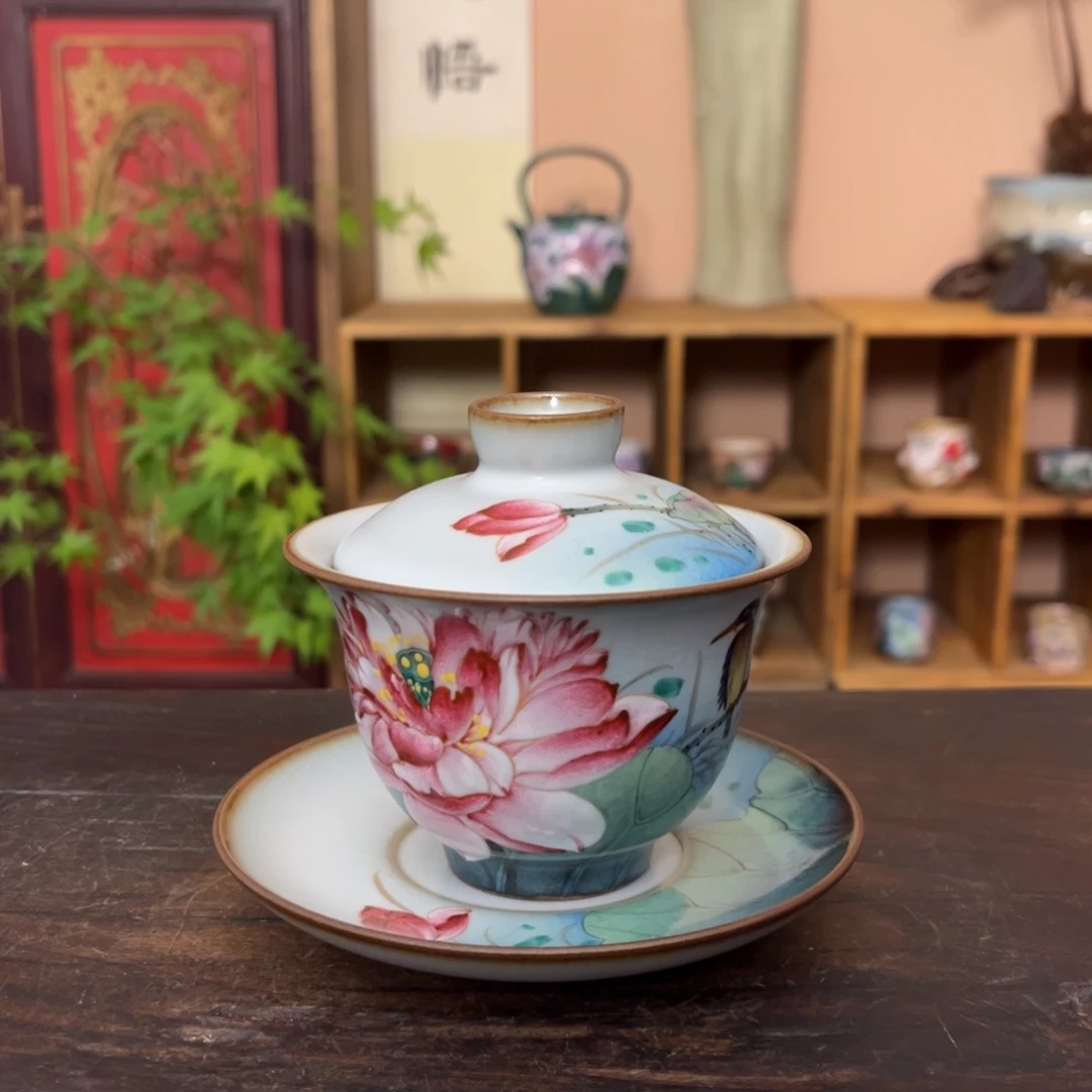 杯柴烧纯手工手绘陶瓷