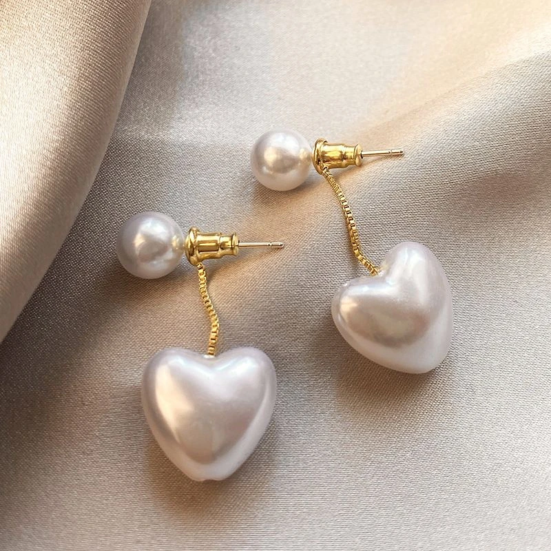 铜合金大理石耳饰 日韩女耳钉设计感甜美百搭法素款两戴8883