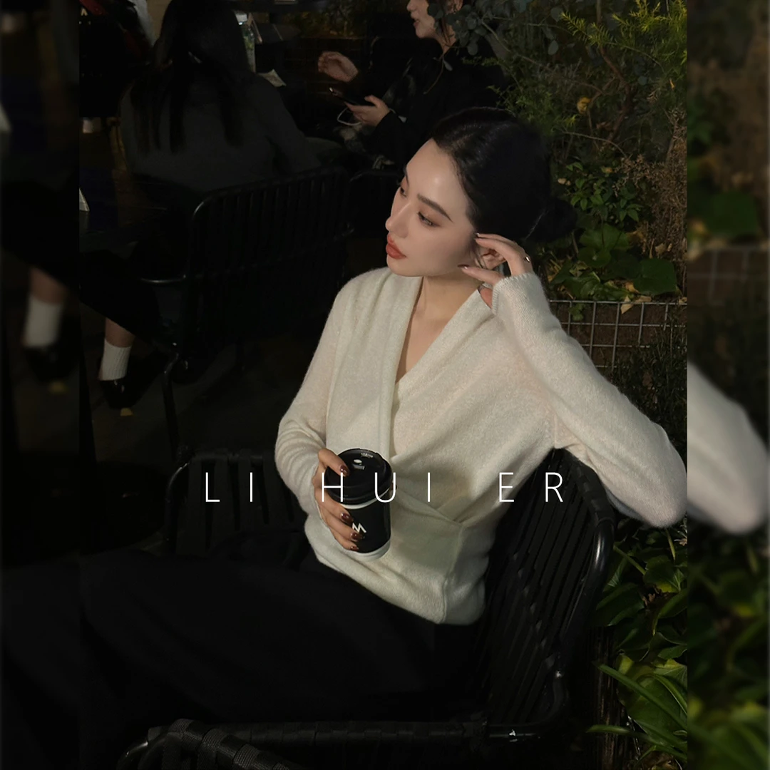 Li Hui Er 【烟山雪落】气质时尚潮流百搭毛针织衫上衣230311