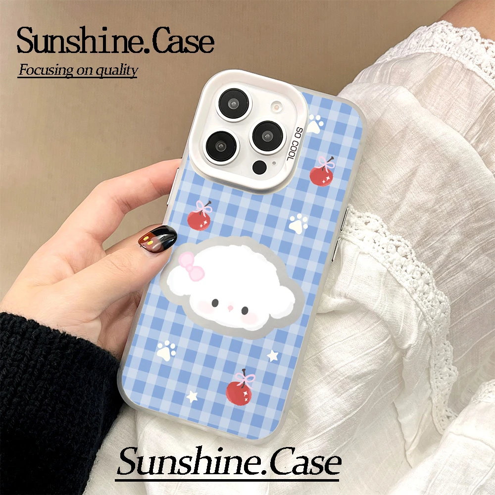 【彩银】樱桃狗头适用于苹果16promax华为vivo小米oppo防摔手机壳