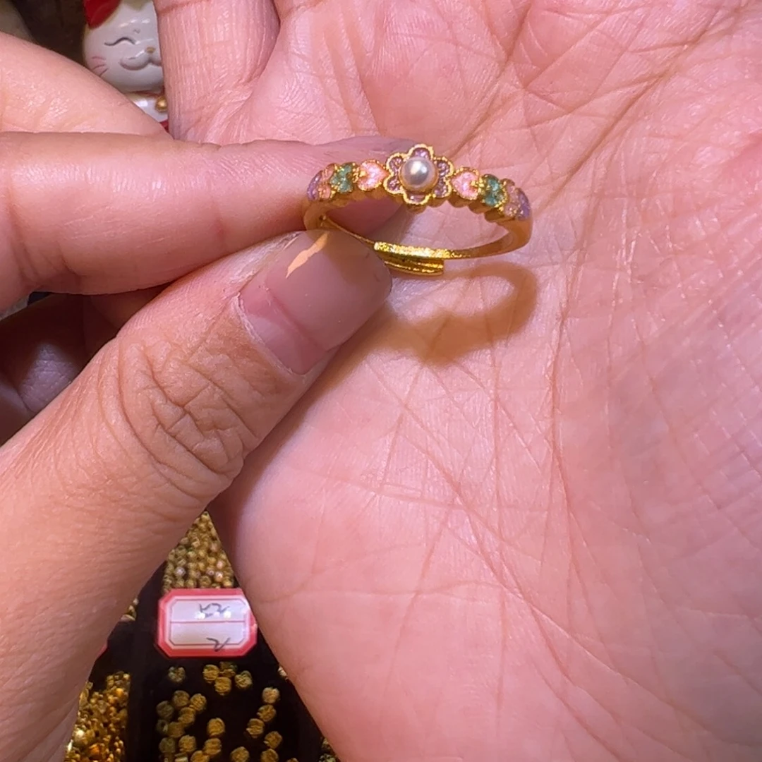 合金花花戒指1个