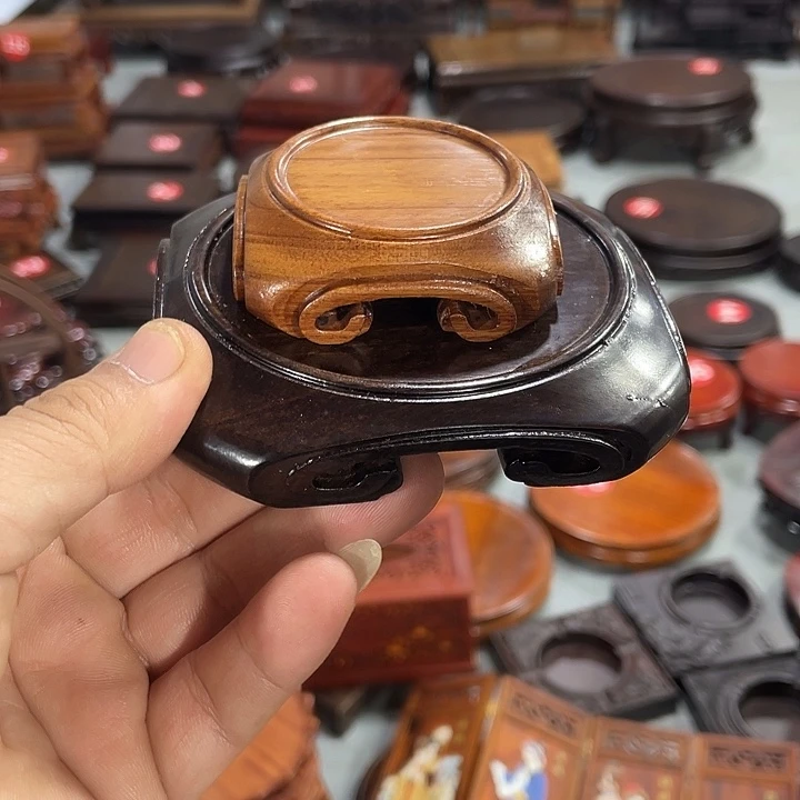 红木底座工艺品紫砂红木底座工艺品2个