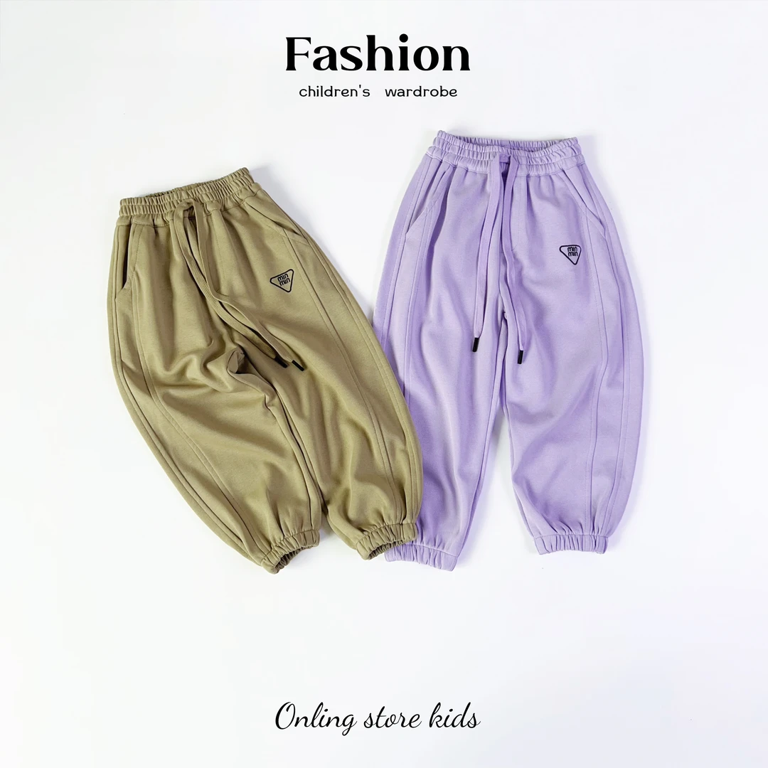 【现货】 儿童春秋新款刺绣时尚休闲卫裤合并0071/0056 萌