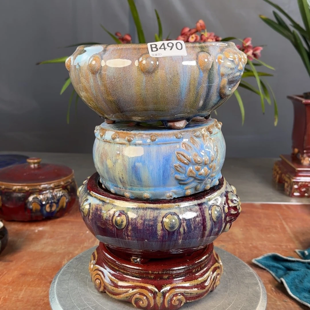 段泥花盆叶****李490四样