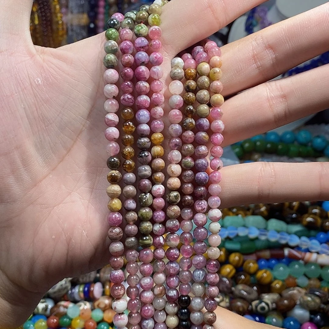 石英质玉未镶嵌，粉碧，玺6mm，