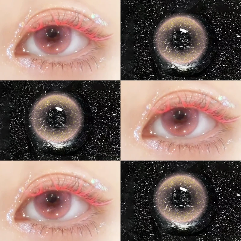 眸可【2副合并结算】半年抛仲夏樱花泪美瞳大直径水润近视隐形眼镜