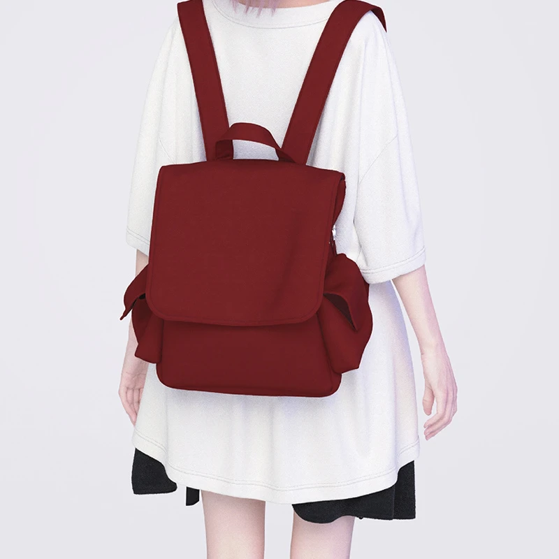 友奈加+ 原创韩版ins简约纯色质感学生小背包男通勤小双肩包包女