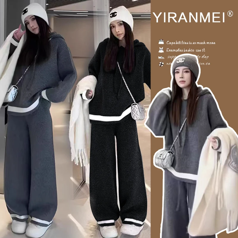 新款2025年孕妇套装秋冬假两件拼接时尚套头休闲款时尚